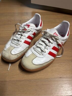 adidas Sambas White Sneakers with Red Accents